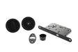 AGB Sliding Door Bathroom Lock Set with Round Flush Handle - Matt Black - Each