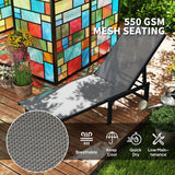 Outsunny Set of Two Reclining Sun Loungers - Grey