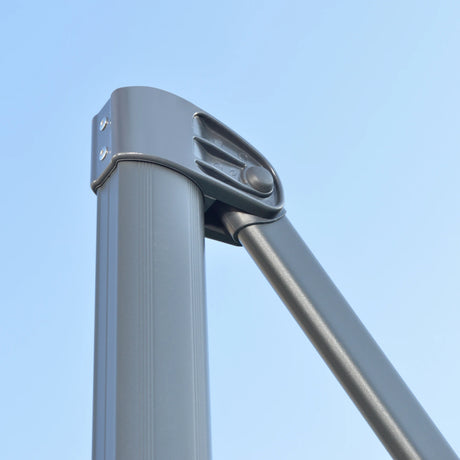 Outsunny 3 x 3(m) Cantilever Parasol with Cross Base, Garden Umbrella with 360 Rotation, Crank Handle and Tilt for Outdoor, Patio, Grey