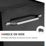 HOMCOM 5-Drawer Tool Box on Wheels, Lockable Tool Storage Cabinet with EVA Pat, Black