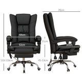 Vinsetto High Back Vibration Massage Office Chair, Heated Reclining PU Leather Computer Chair with 135 Reclining Back and Footrest, Black