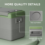 Outsunny 40L Portable Car Refrigerator - Light Green and Grey