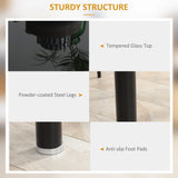 HOMCOM Modern Dining Table Set for 4, Space-Saving 5 Pieces Kitchen Table Set with Rectangle Table and Steel Frame, Black