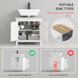 HOMCOM 15 x 20cm 'U' Cut Out Bathroom Storage Cabinet - White