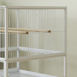 PawHut Bird Cage with Rolling Stand, Acrylic Viewing Panels, Storage Shelf, for Budgie, Parakeet, 48 x 46 x 83 cm