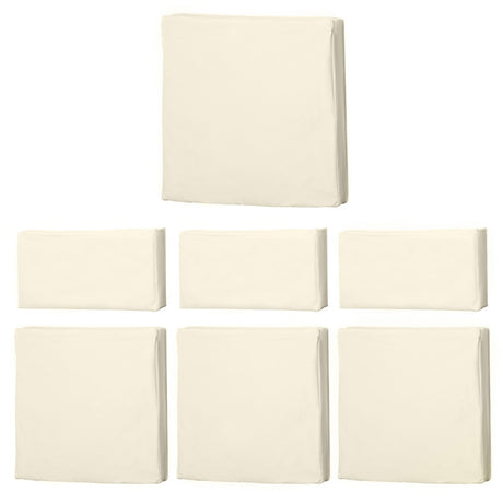 Outsunny Rattan Furniture Cushion Cover Replacement Set, 7 pcs-Cream