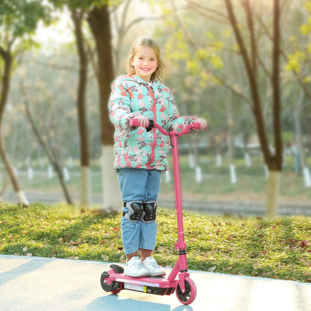 AIYAPLAY Electric Scooter for Kids 6-14 Years, with Colourful Lights, Pink