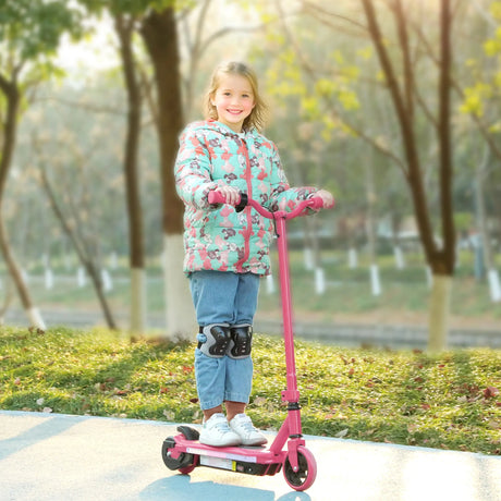 AIYAPLAY Electric Scooter for Kids 6-14 Years, with Colourful Lights, Pink