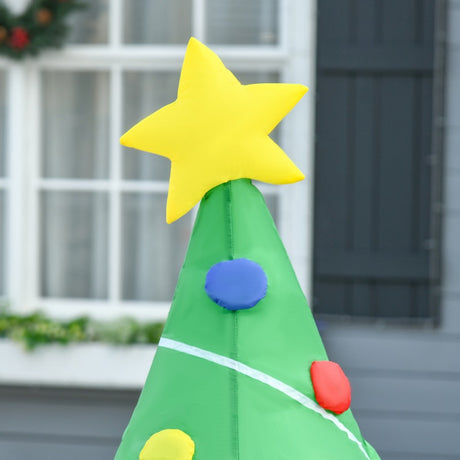 HOMCOM 5ft Inflatable Christmas Tree Xmas Air Blown Holiday Decoration LED Lawn Yard Outdoor Ornaments