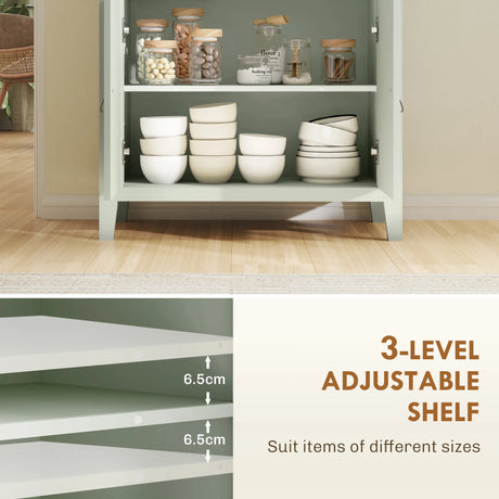 HOMCOM Farmhouse Style Sideboard - Light Green