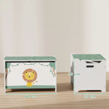 AIYAPLAY Toy Box with Lid, Safety Hinges and Groove Handles, Toy Storage organiser for Kids, Living Room, Playroom, Green