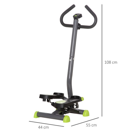 HOMCOM Twister Stepper Height Adjustable Step Machine, with LCD Screen - Grey