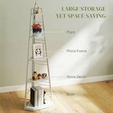 HOMCOM Five-Tier Corner Shelf - White
