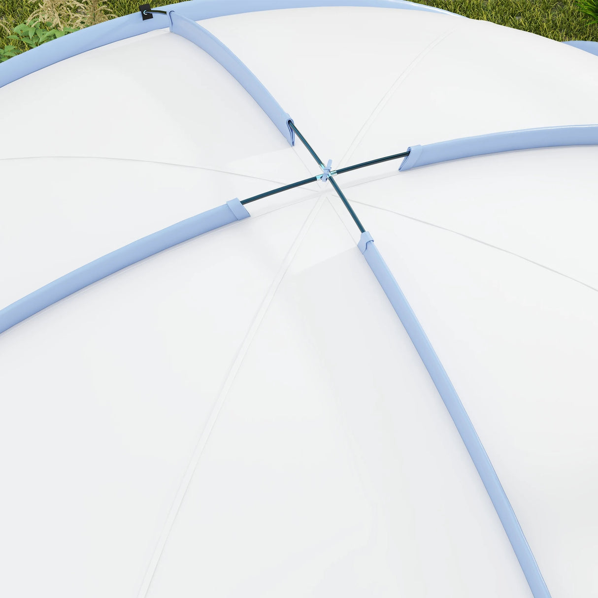 Outsunny 3.5 x 3.5M Camping Gazebo, Outdoor Event Shelter Dome Tent Garden Sun Shelter Patio Spire Arc Pavilion Camp Sun Shade Tent for 6-8 Person, Light Blue