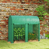 Outsunny 200 x 100cm Walk-In Greenhouse, with Zipped Doors - Green