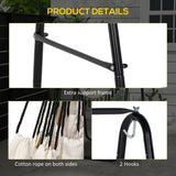 Outsunny Hammock Chair with Stand, Hammock Swing Chair with Cushion, Cream White