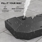 Outsunny 2PCS Umbrella Weights for Cantilever Parasols, Parasol Base Weights, 80 kg for Water or 105 kg Water and Sand Mix, Black