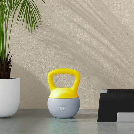 SPORTNOW 6KG Soft Kettlebell, Kettlebell with Non-Slip Handle for Home Gym, Weight Lifting, Strength Training, Yellow/Grey