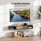 HOMCOM 120 cm Floating TV Stand with Storage - Charcoal Grey