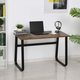 HOMCOM Computer Table, Writing Desk with Steel Frame and Wood Top, Industrial Home Study Table, 115 x 58 x 74.5cm, Rustic Brown and Black