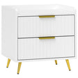 HOMCOM Elegant Two-Drawer Bedside Table - White