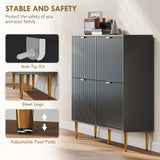 HOMCOM Elegant Four-Drawer Shoe Cabinet - Black