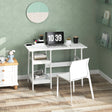 HOMCOM Compact Computer Desk with Storage Shelves, Study Table with Bookshelf, PC Table Workstation for Home Office, Study, Easy Assembly, 106 x 51cm, White