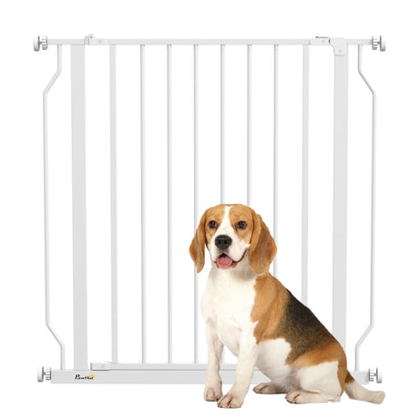 PawHut Extra Wide Dog Safety Gate, with Door Pressure, for Doorways, Hallways, Staircases - White