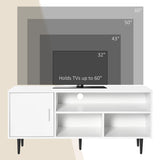 HOMCOM TV Stand Cabinet for TVs up to 60 Inches - White