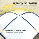 Outsunny Gazebo Party Tent, 3.5x3.5m-Cream/Blue