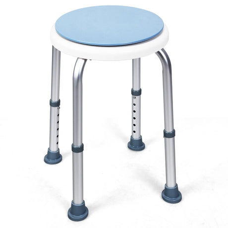 360 Rotating Shower Bath Chair 6 Adjustable Height Stool
