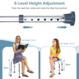 360 Rotating Shower Bath Chair 6 Adjustable Height Stool