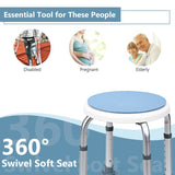 360 Rotating Shower Bath Chair 6 Adjustable Height Stool