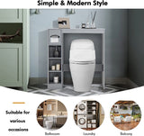 Wooden Over the Toilet Storage Cabinet Bathroom Space Saver with Paper Holder-Gray