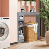 Wooden Over the Toilet Storage Cabinet Bathroom Space Saver with Paper Holder-Gray