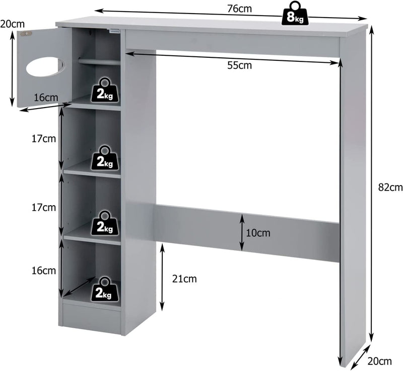 Wooden Over the Toilet Storage Cabinet Bathroom Space Saver with Paper Holder-Gray