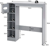 Wooden Over the Toilet Storage Cabinet Bathroom Space Saver with Paper Holder-Gray