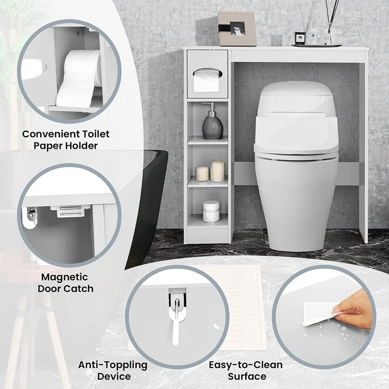 Wooden Toilet Storage Cabinet Bathroom