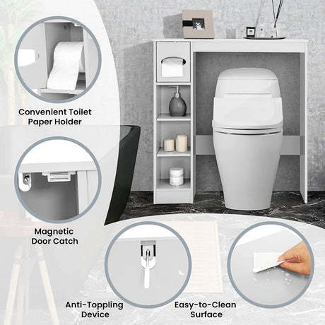 Wooden Toilet Storage Cabinet Bathroom