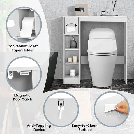 Wooden Toilet Storage Cabinet Bathroom