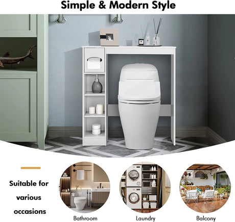 Wooden Toilet Storage Cabinet Bathroom