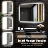 80x60cm Wall Mounted Mirror with Demister Pad