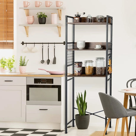 3-Tier Over-The-Toilet Storage Rack with Detachable Hooks