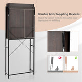 Freestanding Over-The-Toilet Storage Cabinet with Sliding Barn Door-Brown