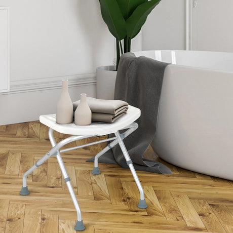 3-Level Height Adjustable Shower Seat with Handles
