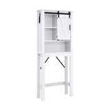 4-Tier Over-the-toilet Cabinet with Sliding Barn Door & Adjustable Shelves