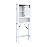 4-Tier Over-the-toilet Cabinet with Sliding Barn Door & Adjustable Shelves