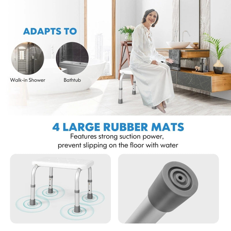 Bath Chair Shower Bench with Anti-slip Rubber Mats