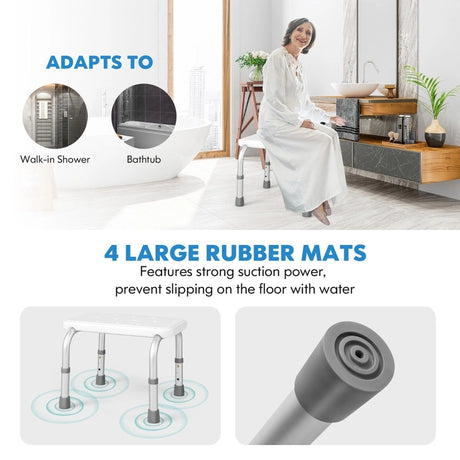 Bath Chair Shower Bench with Anti-slip Rubber Mats