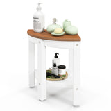 Corner Shower Bench Stool with Storage Shelf for Indoor/Outdoor Use